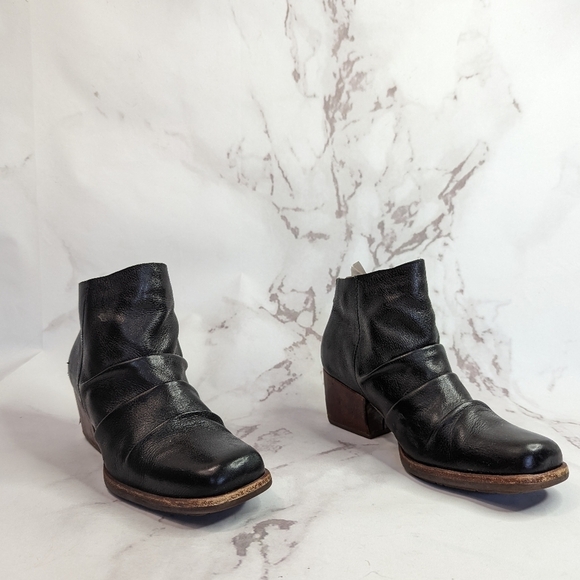 Kork Ease Kissel Booties Black Leather Block Heel Square Toe - Picture 12 of 12